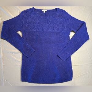Talbots Women’s Sz P Purple/Blue Flecked Cable-Knit Crewneck Sweater Grandmacore